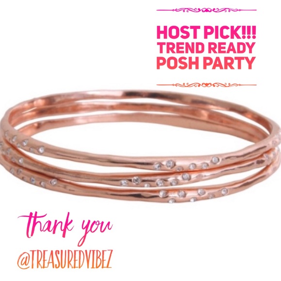 Stella & Dot | Dainty Rose Gold Bangle Bracelets🥀⚜️Rhea Rose Gold Bangles - Picture 4 of 5